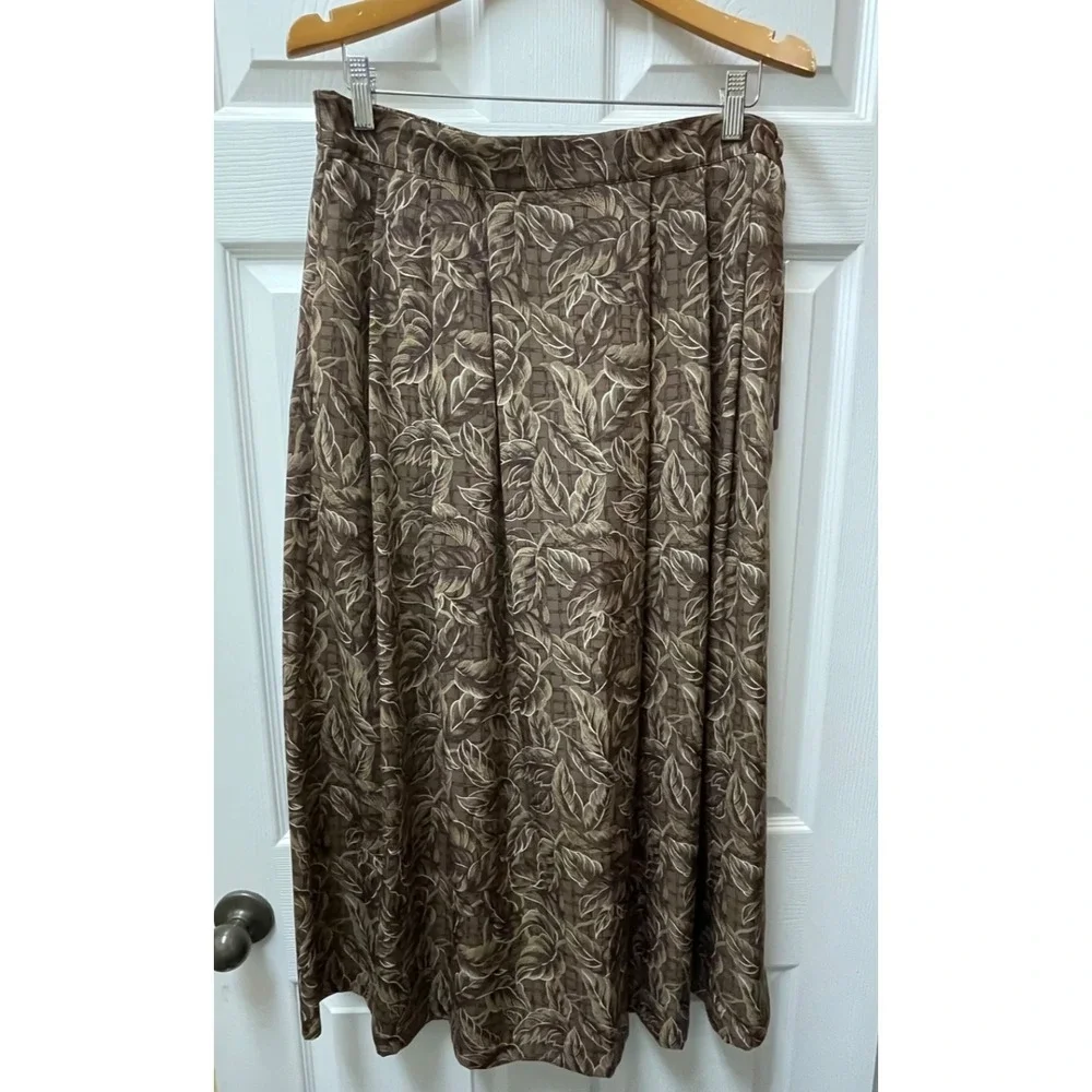 Vintage Sag Harbor 90s Y2K Black Floral Midi Skirt Button Up Women‎ Large